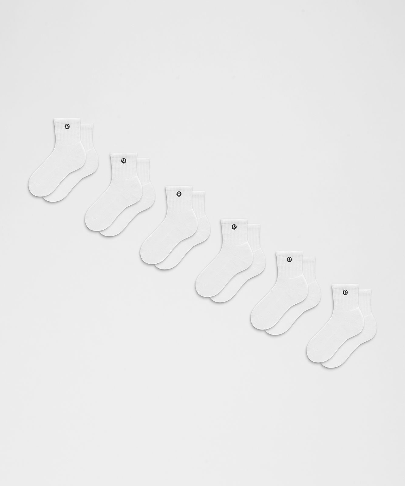 Unisex Daily Essential Quarter Socks *6 Pack White