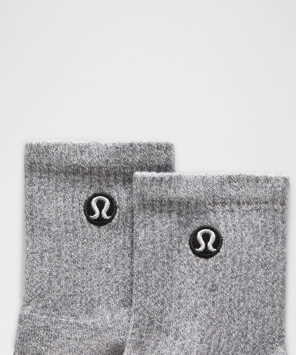 Unisex Daily Essential Quarter Socks *6 Pack White/Heathered Core Light Grey/Black