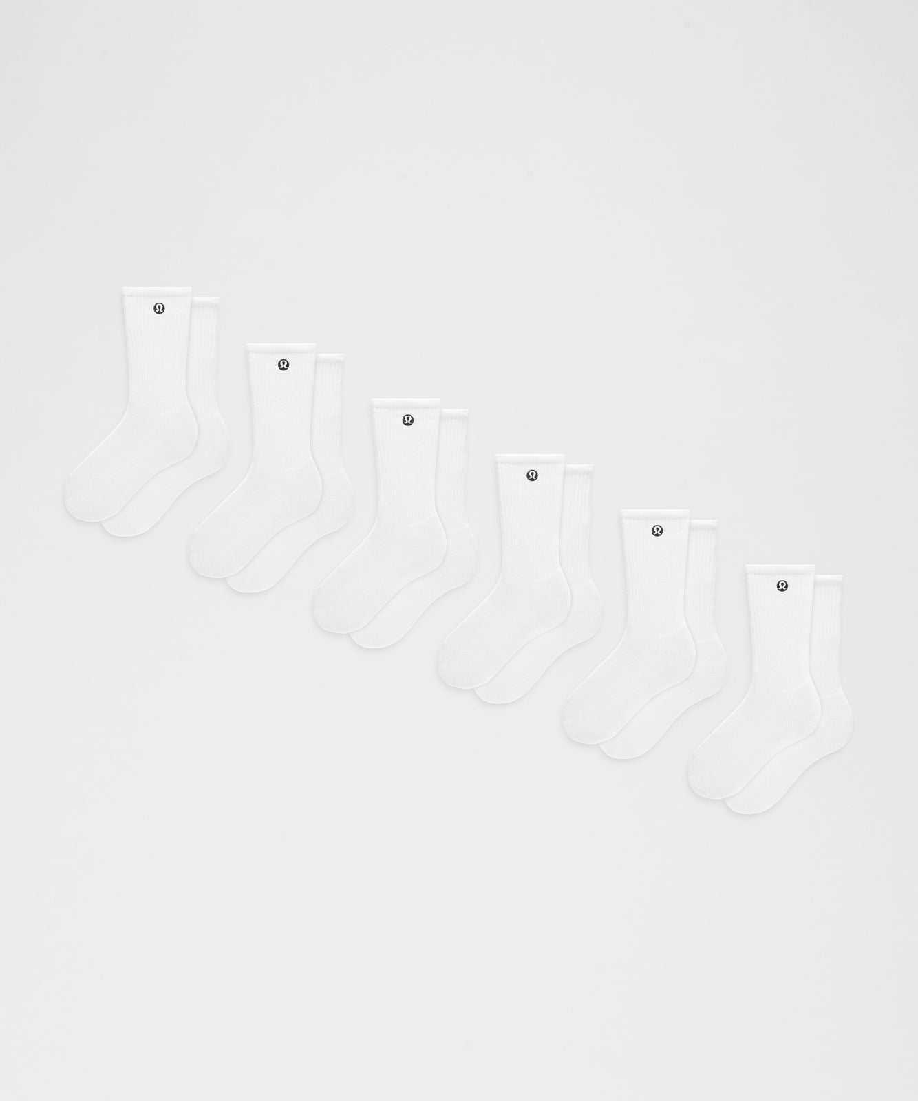 Unisex Daily Essential Crew Socks *6 Pack White