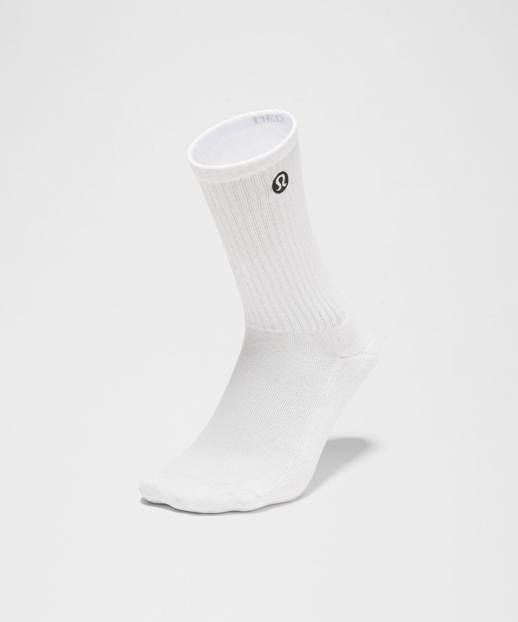 Unisex Daily Essential Crew Socks *6 Pack White/Heathered Core Light Grey/Black