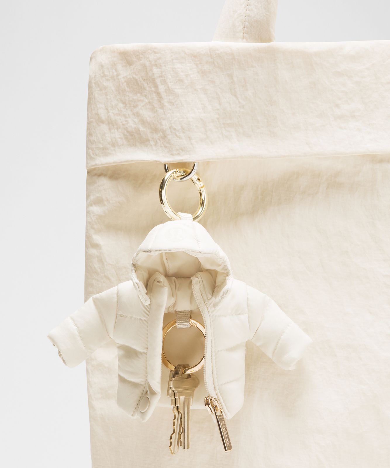 Wunder Puff Keychain Light Ivory/Gold