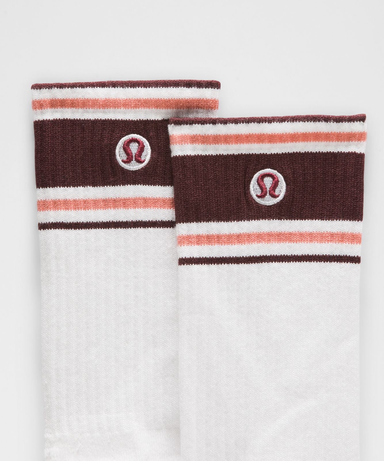 Unisex Daily Essential Crew Socks *Retro Stripe White/Ruby Magic/Pink Parade
