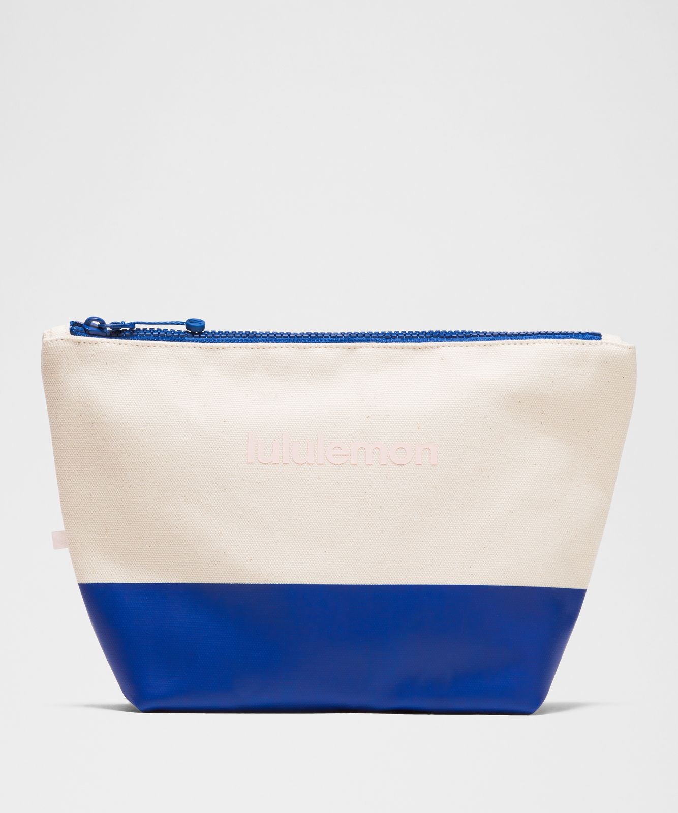 Canvas Pouch *Wordmark Natural/Sapphire Sprint/Pink Pearl
