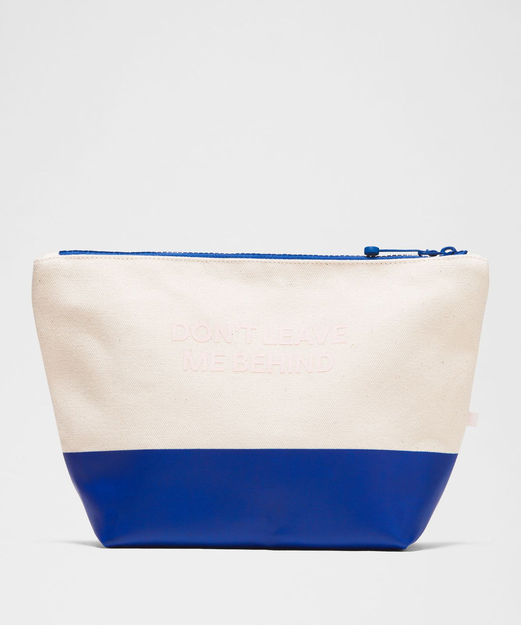 Canvas Pouch *Wordmark Natural/Sapphire Sprint/Pink Pearl
