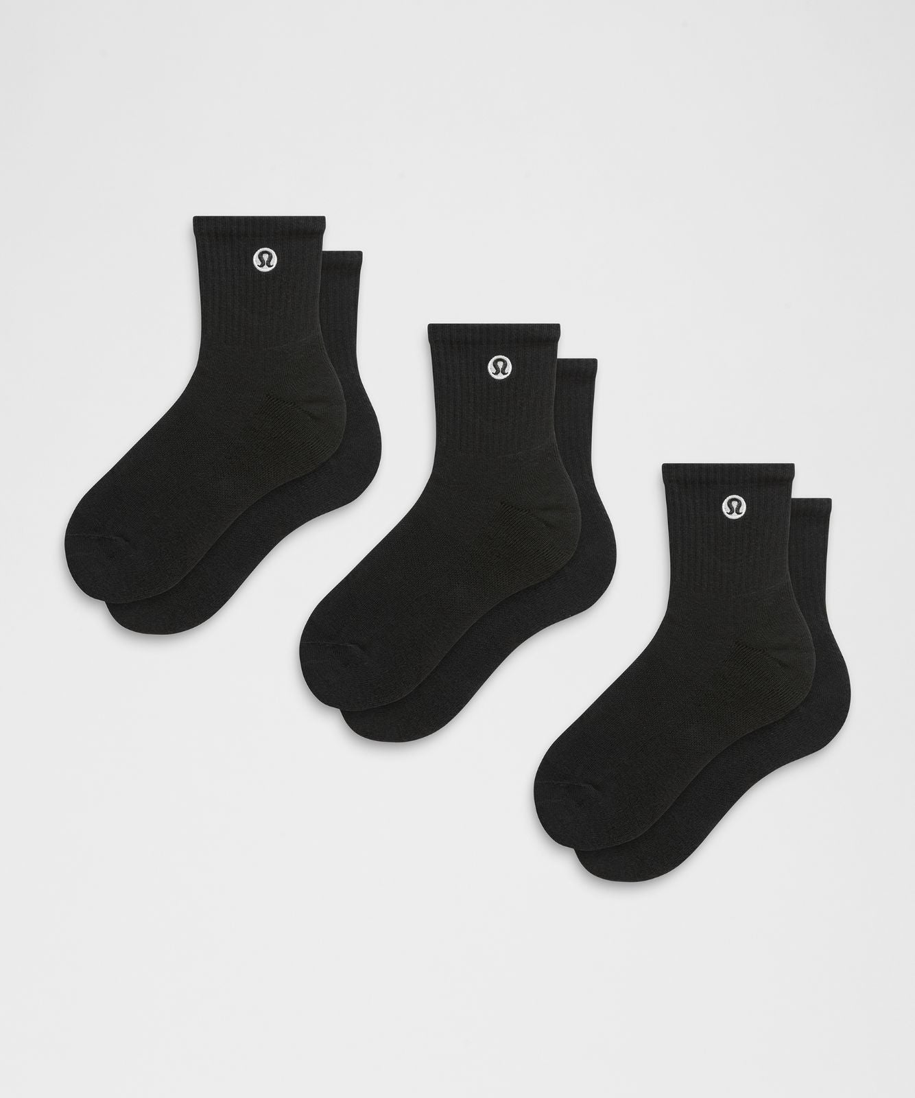Unisex Daily Essential Quarter Socks *3 Pack Black