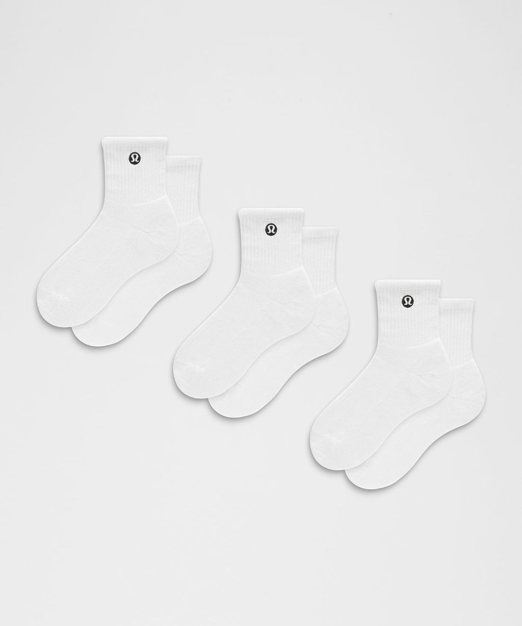Unisex Daily Essential Quarter Socks *3 Pack White