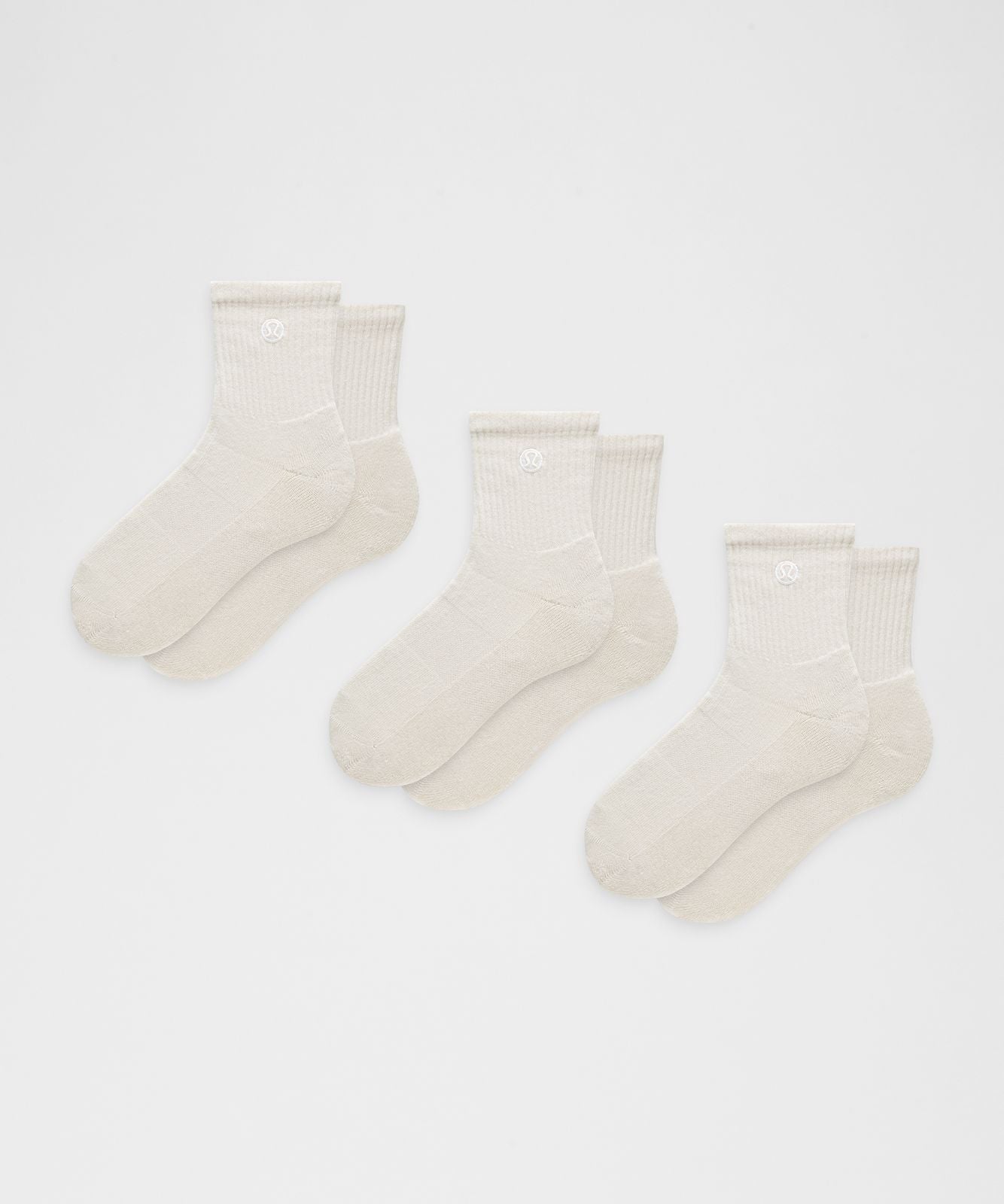 Unisex Daily Essential Quarter Socks *3 Pack Light Ivory