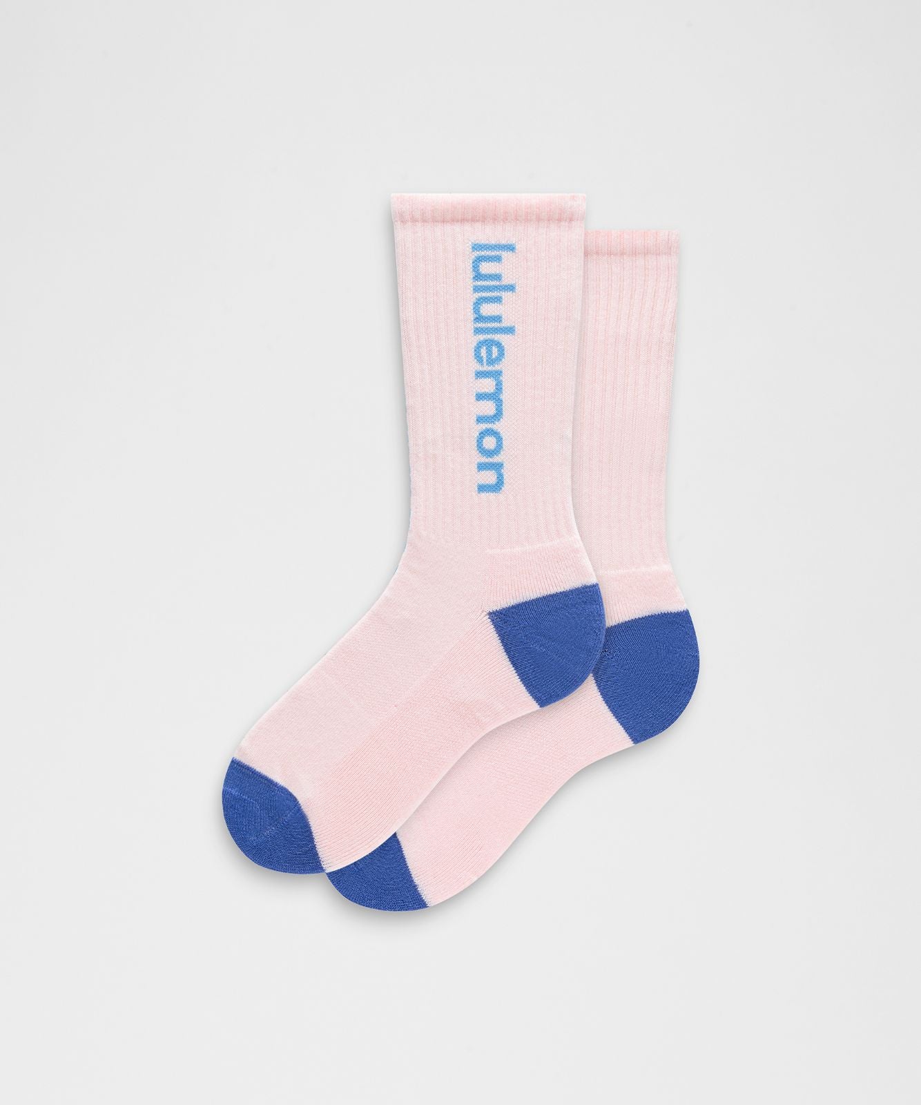 Unisex Daily Essential Crew Socks *Wordmark Pink Pearl/Beach Ball Blue/Ocean Wave
