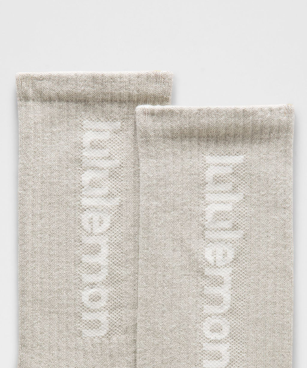 Unisex Daily Essential Crew Socks Wordmark *3 Pack Club Blue/Lime & Yours/Hailstone Grey