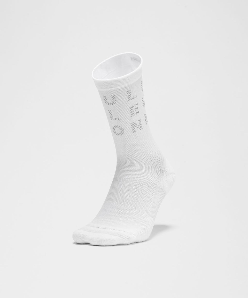 Unisex Power Stride Crew Socks *Reflective White