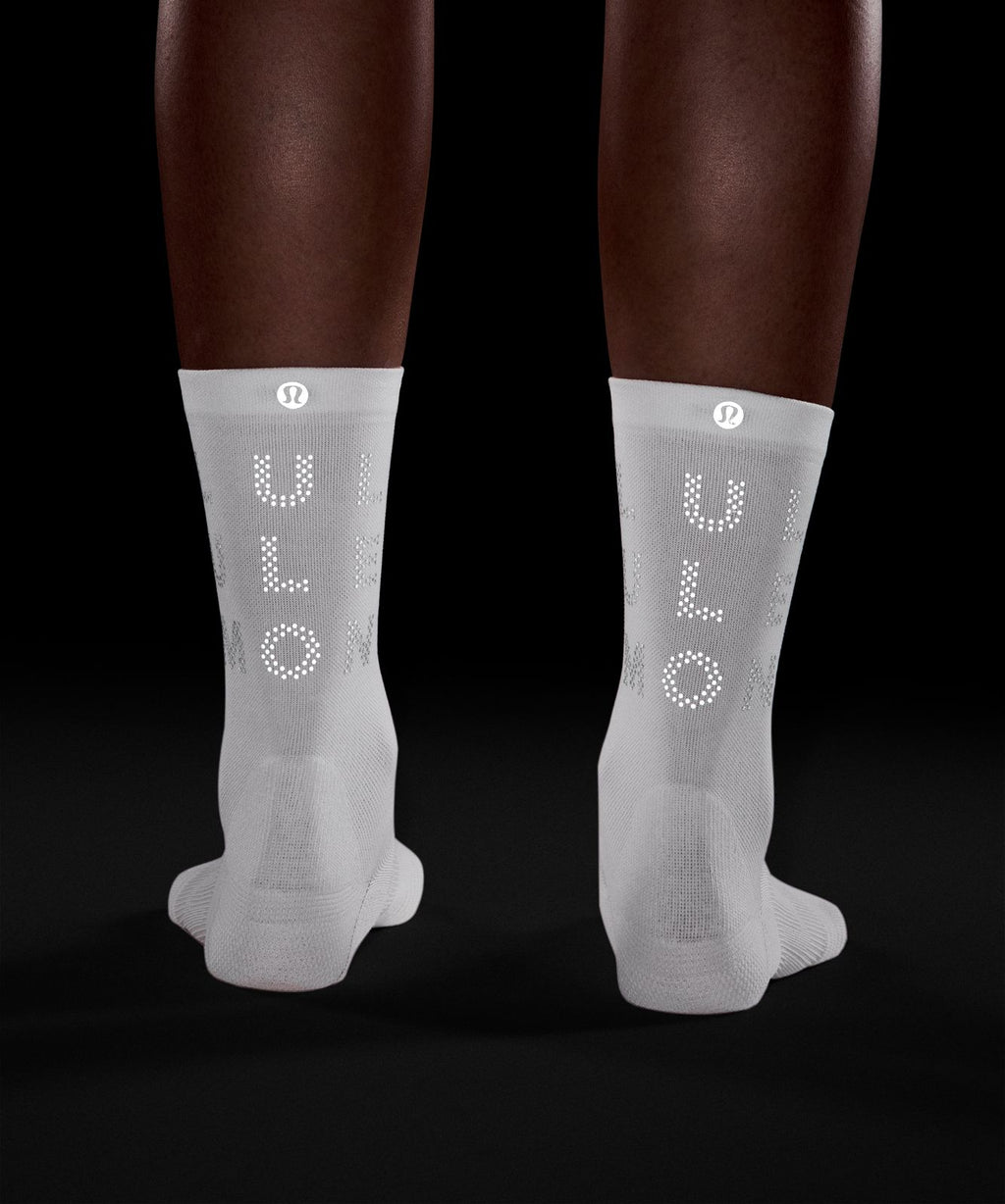 Unisex Power Stride Crew Socks *Reflective White