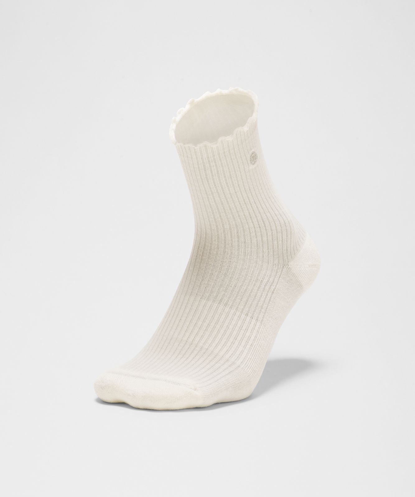 Unisex Lettuce Edge Quarter Socks *3 Pack Coconut Ivory/Coconut Ivory/Coconut Ivory