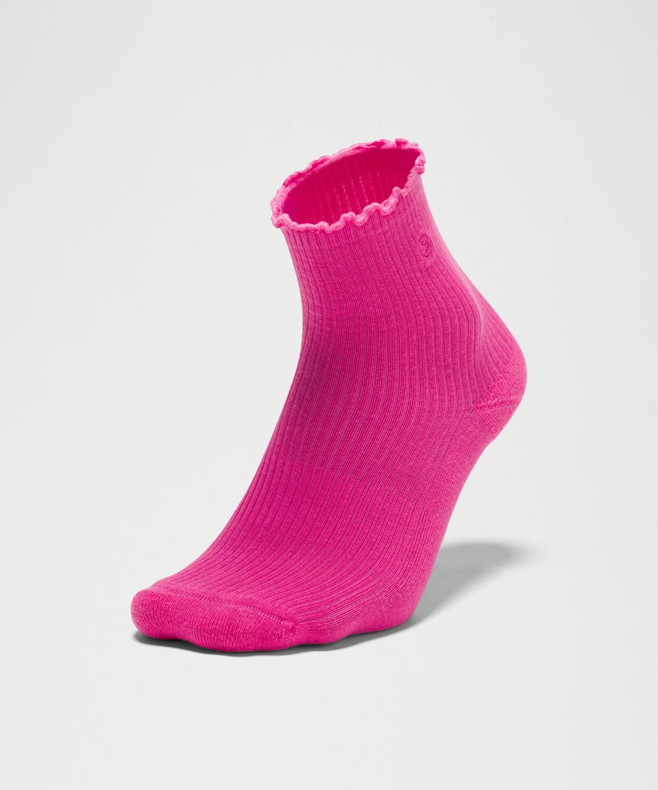 Unisex Lettuce Edge Quarter Socks *3 Pack Raspberry Rave/White/Flamingo Fun Tone