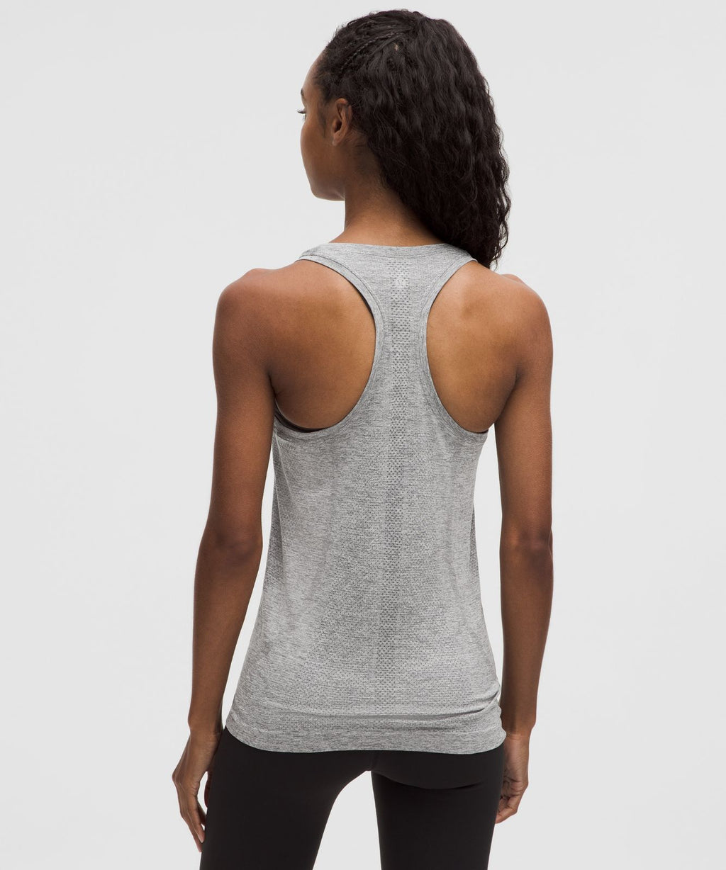 Swiftly Tech Racerback Tank Top 2.0 *Hip Length Slate/White