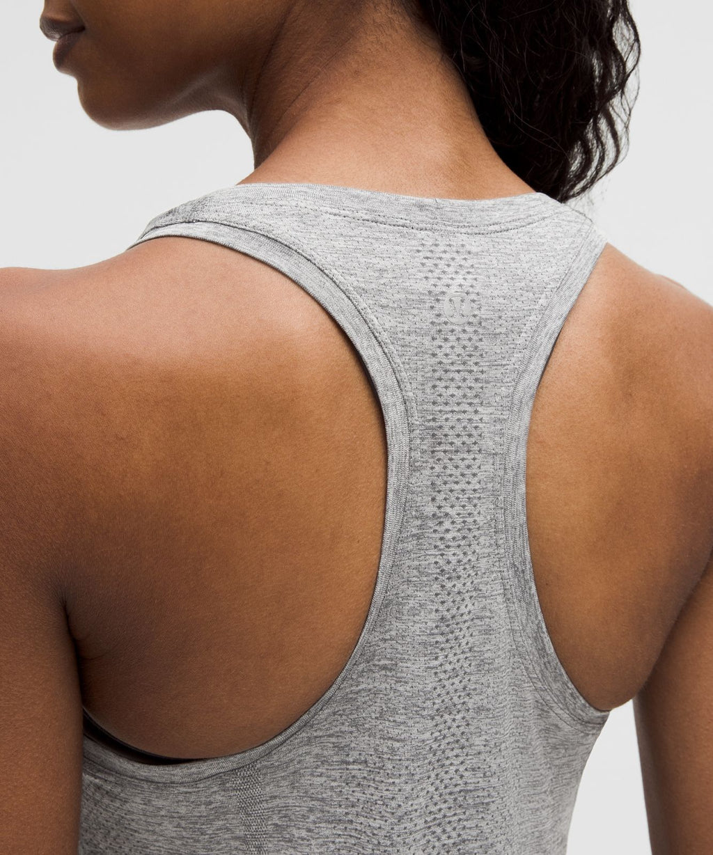 Swiftly Tech Racerback Tank Top 2.0 *Hip Length Slate/White