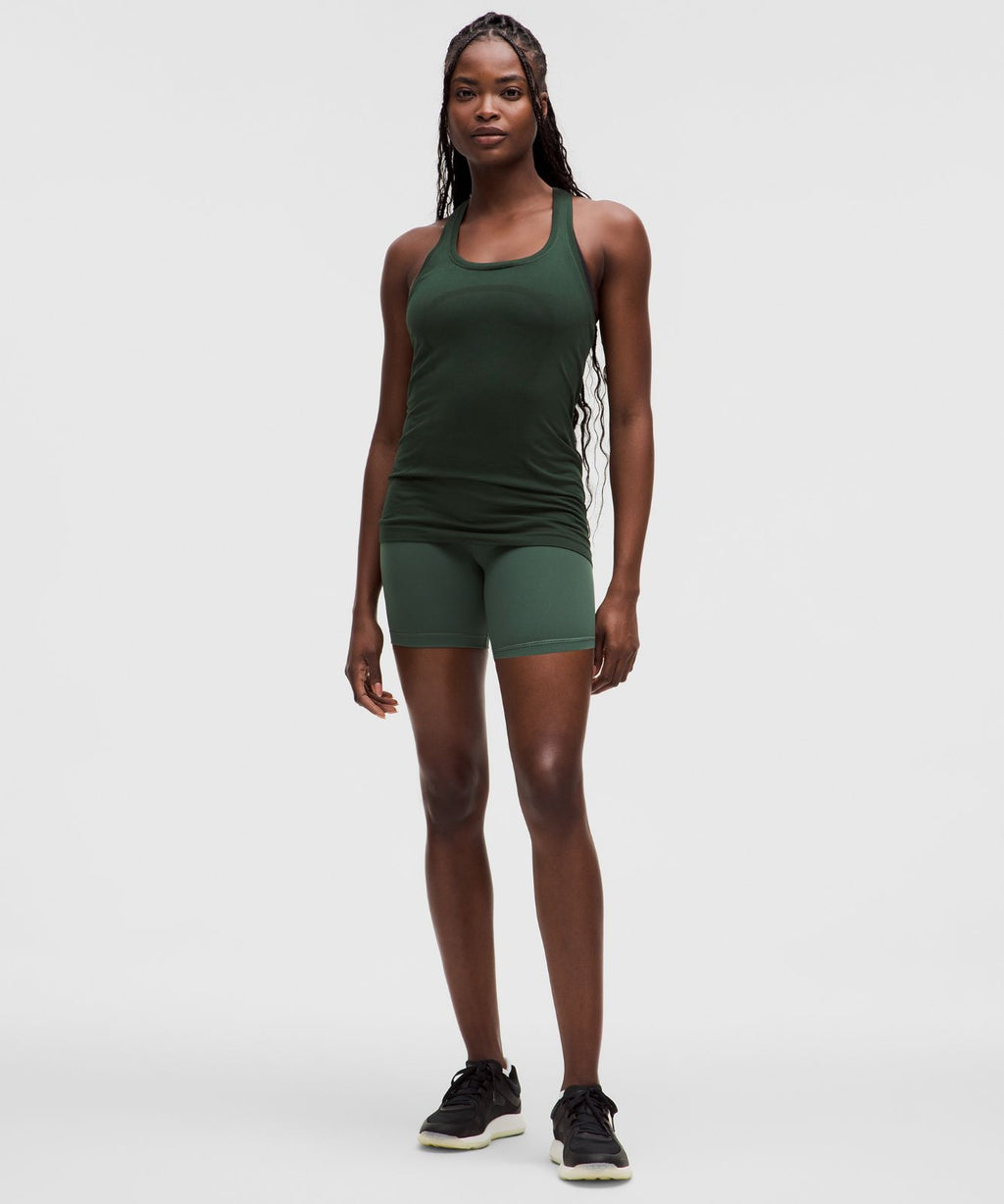 Swiftly Tech Racerback Tank Top 2.0 *Hip Length Rainforest Green/Rainforest Green