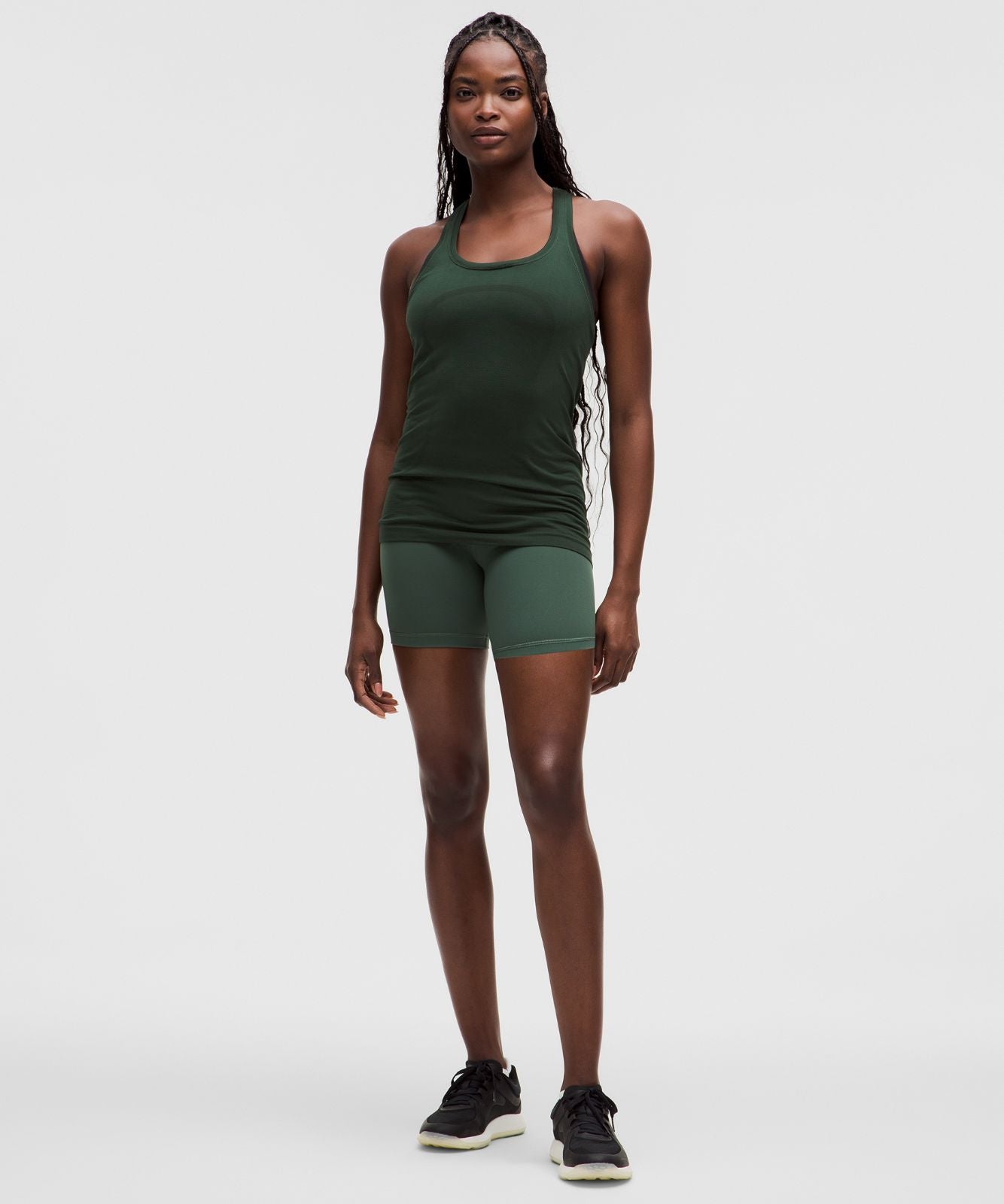 Swiftly Tech Racerback Tank Top 2.0 *Hip Length Rainforest Green/Rainforest Green