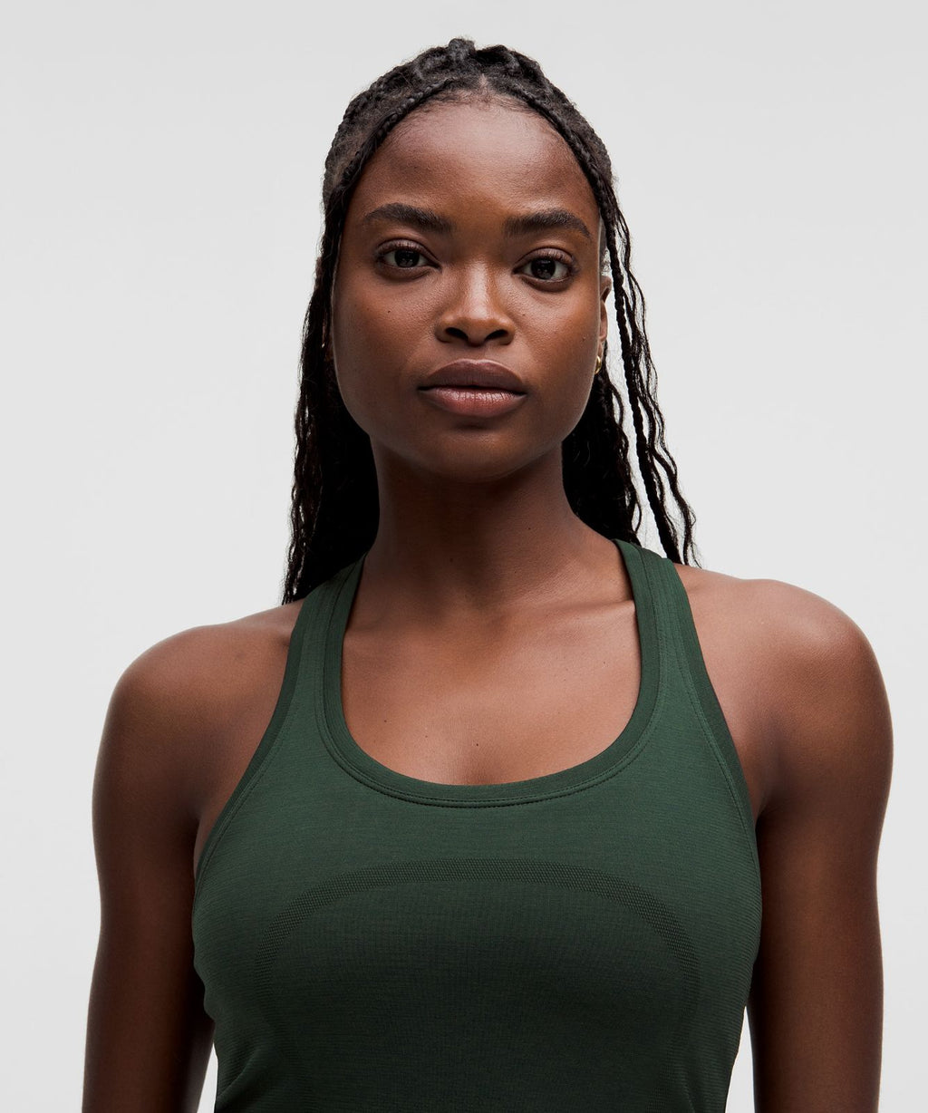 Swiftly Tech Racerback Tank Top 2.0 *Hip Length Rainforest Green/Rainforest Green
