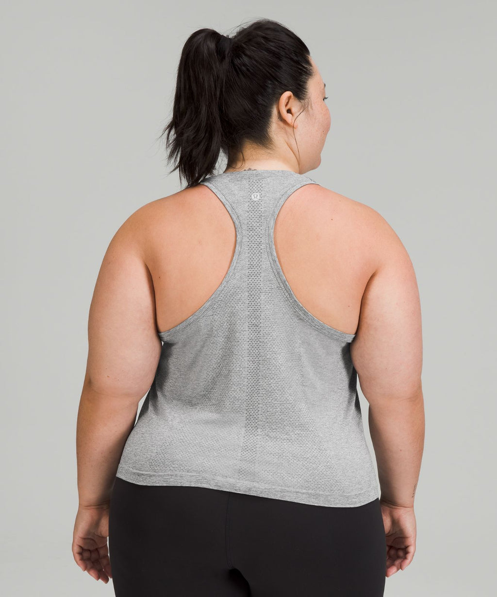 Swiftly Tech Racerback Tank Top 2.0 *Waist Length Slate/White