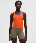 Swiftly Tech Racerback Tank Top 2.0 *Waist Length Orange Punch/Orange Punch