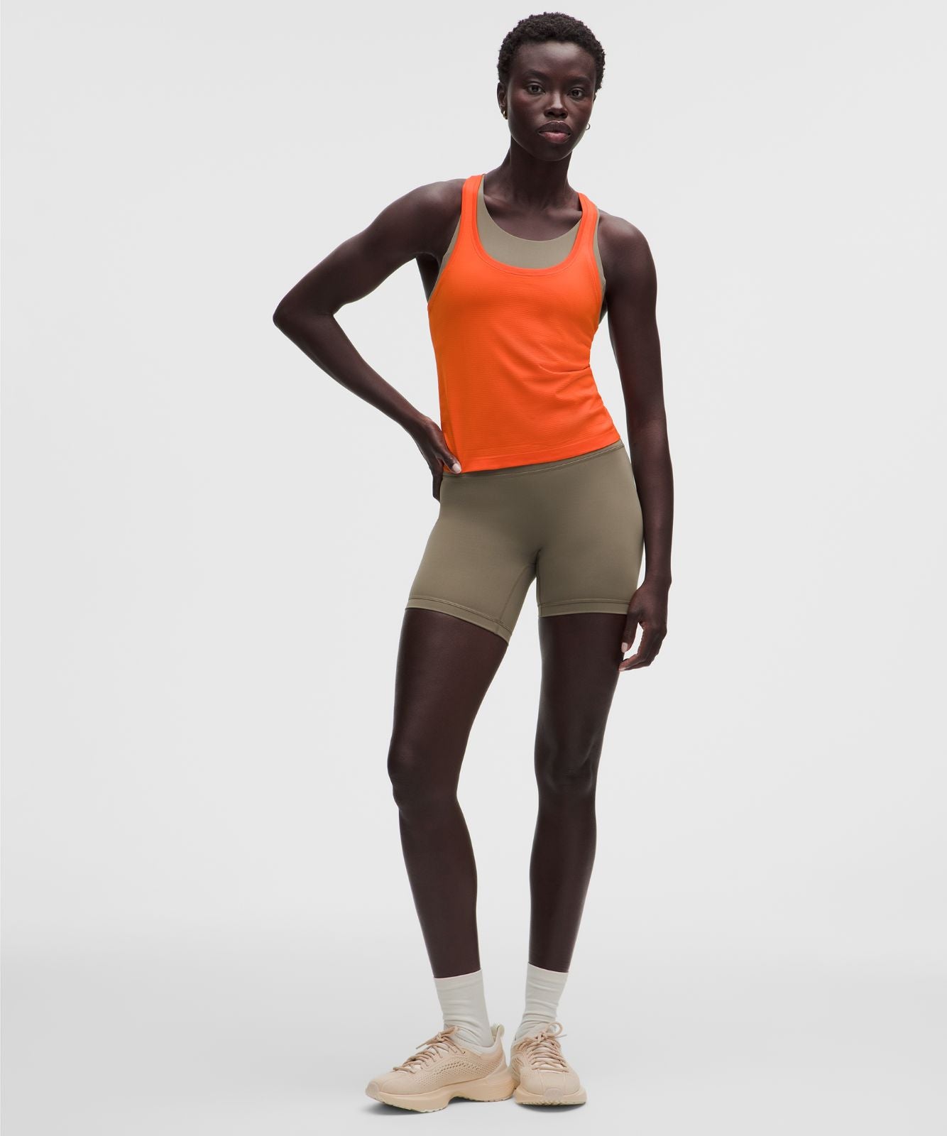 Swiftly Tech Racerback Tank Top 2.0 *Waist Length Orange Punch/Orange Punch