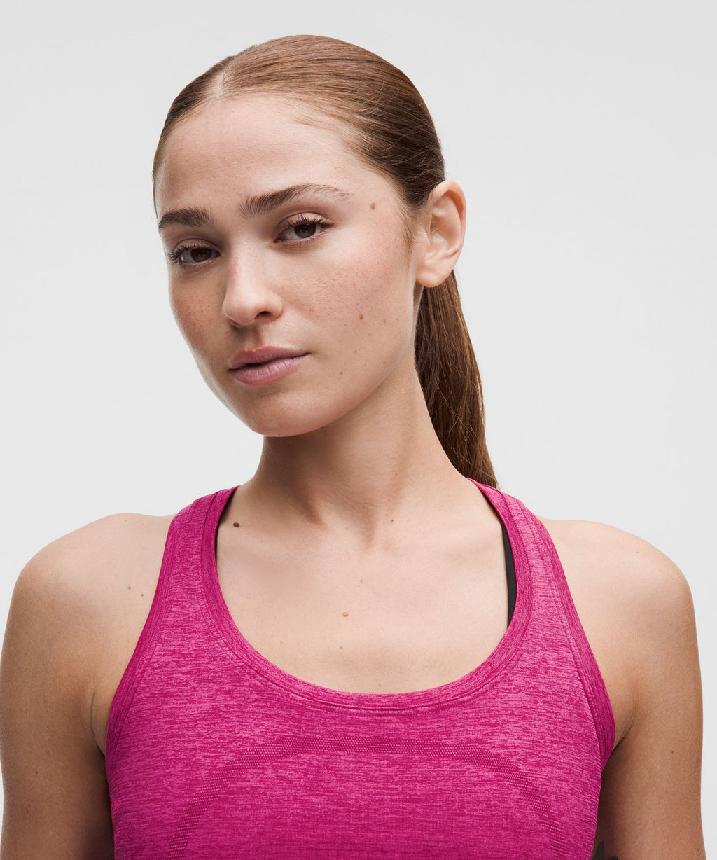 Swiftly Tech Racerback Tank Top 2.0 *Waist Length Raspberry Rave/Flamingo Fun Tone