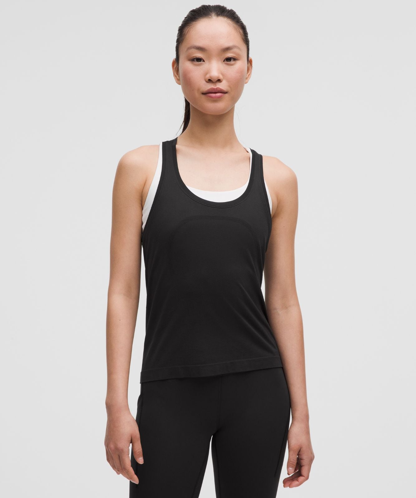Swiftly Tech Racerback Tank Top 2.0 *Waist Length Black/Black