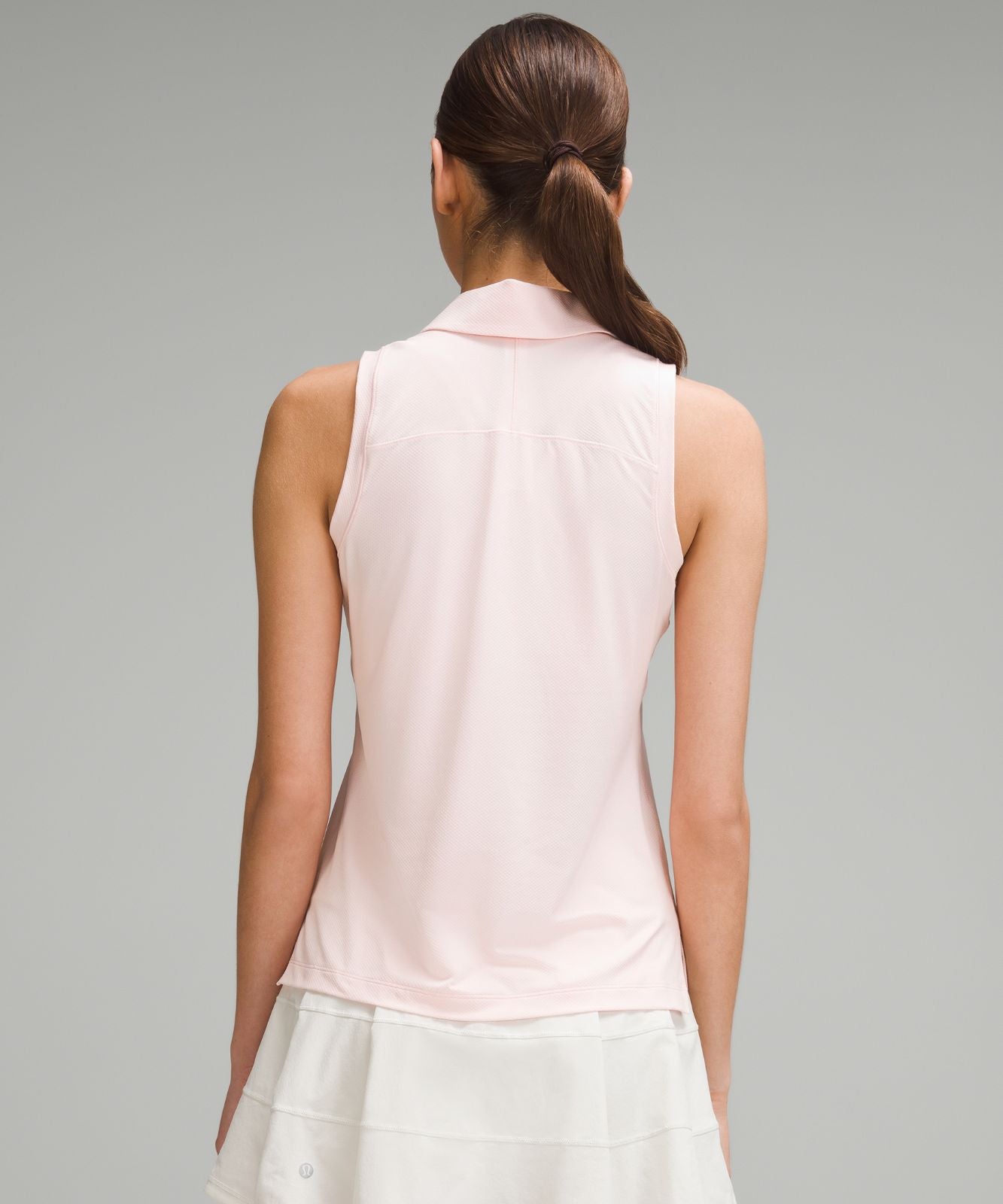 Quick-Dry Sleeveless Polo Shirt Straight Hem *Logo Strawberry Milkshake