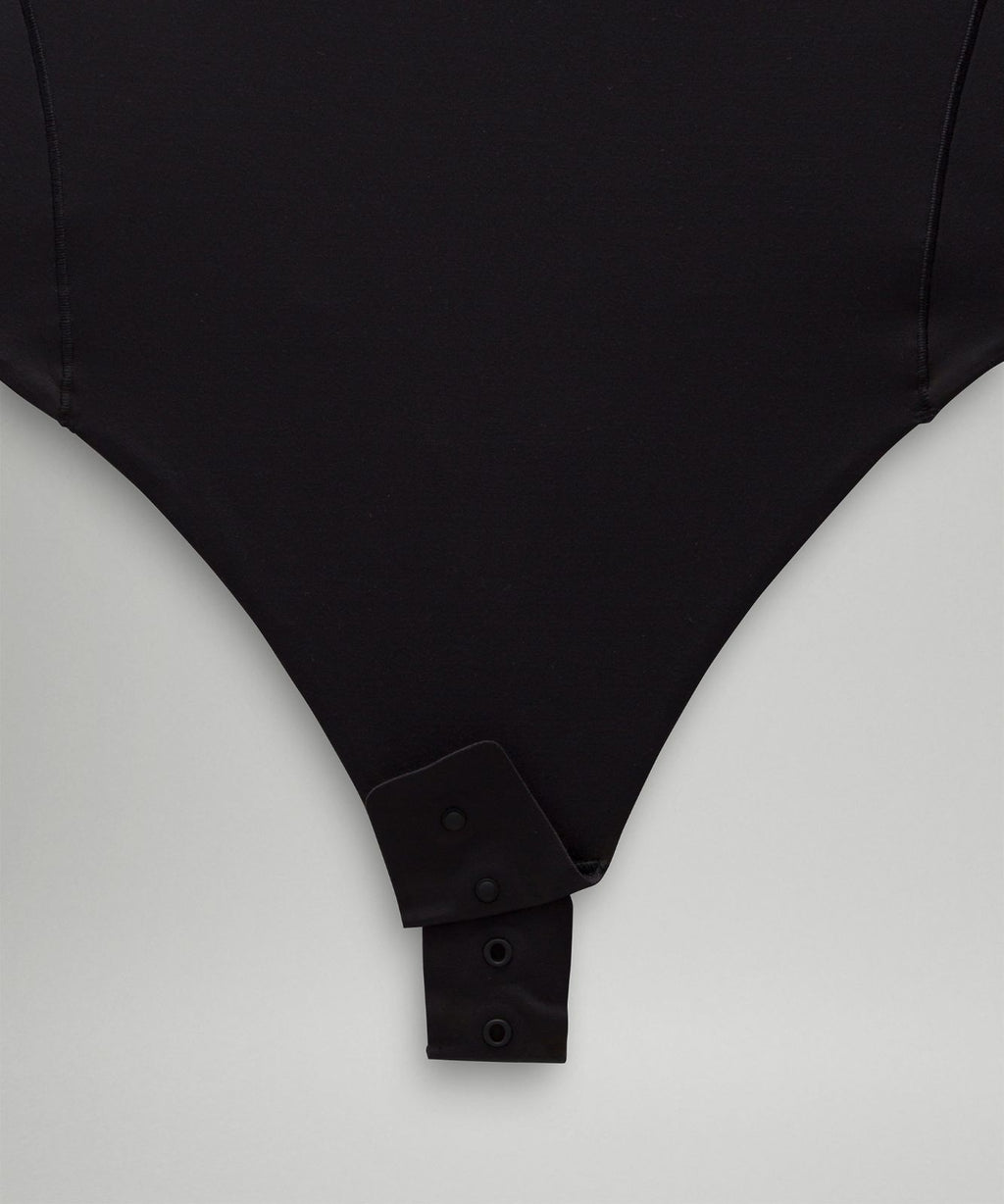 Wundermost Ultra-Soft Nulu Square-Neck Sleeveless Bodysuit Black
