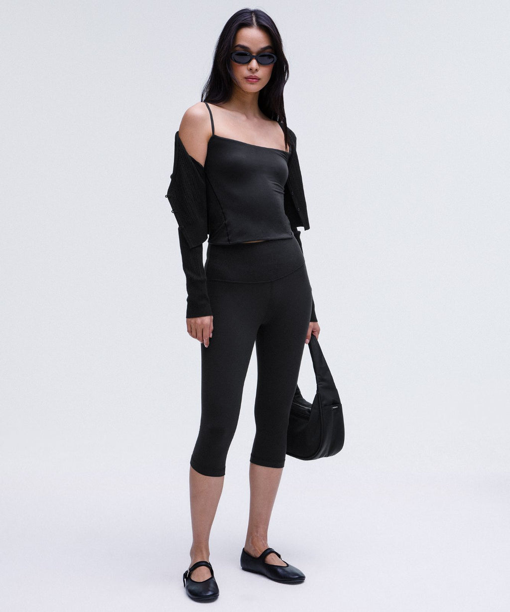 Wundermost Ultra-Soft Nulu Spaghetti-Strap Cami Tank Top Black