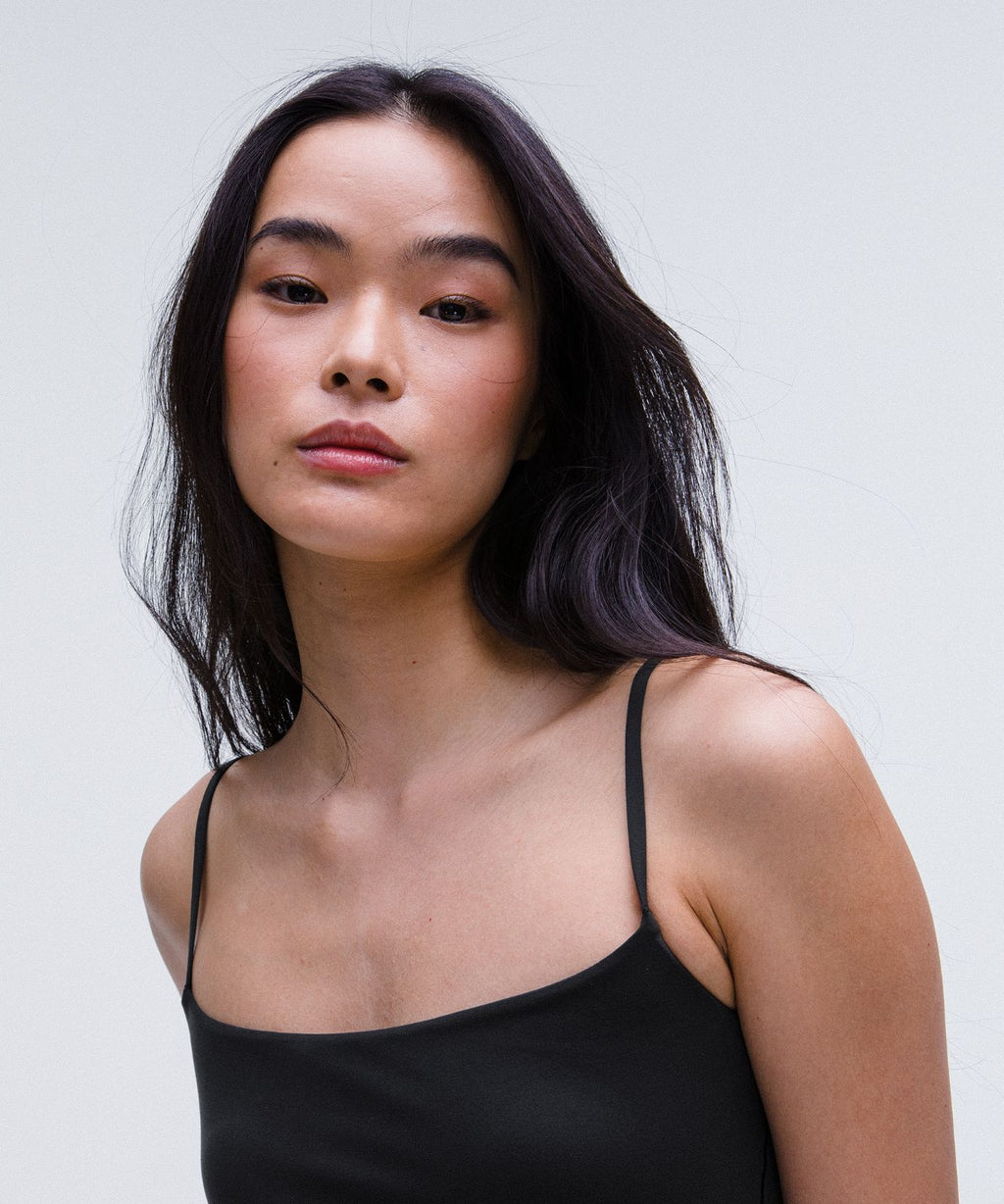 Wundermost Ultra-Soft Nulu Spaghetti-Strap Cami Tank Top Black