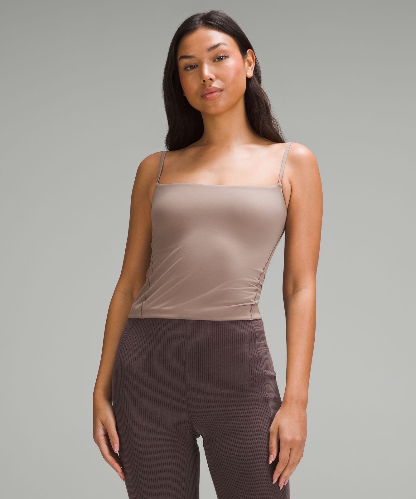 Wundermost Ultra-Soft Nulu Spaghetti-Strap Cami Tank Top Taupetastic