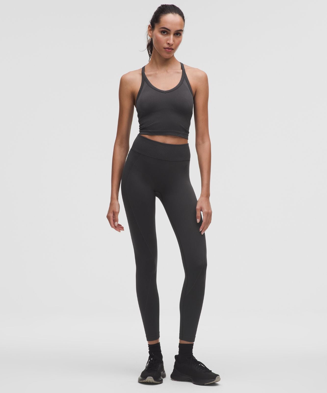 Get Low Cross-Back Training Tank Top *Light Support, B/C Cup Black/Graphite Grey