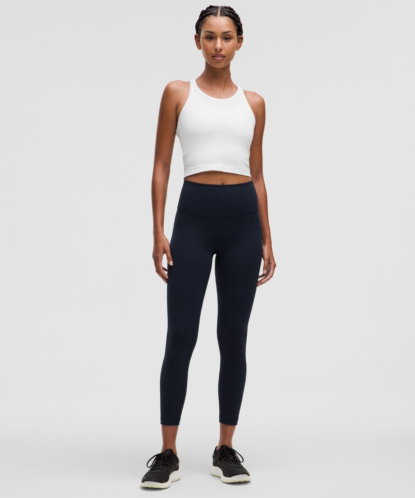 Swiftly Tech Cropped Racerback Tank Top 2.0 White/White
