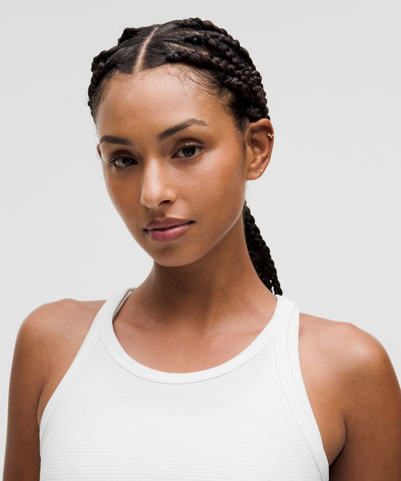 Swiftly Tech Cropped Racerback Tank Top 2.0 White/White
