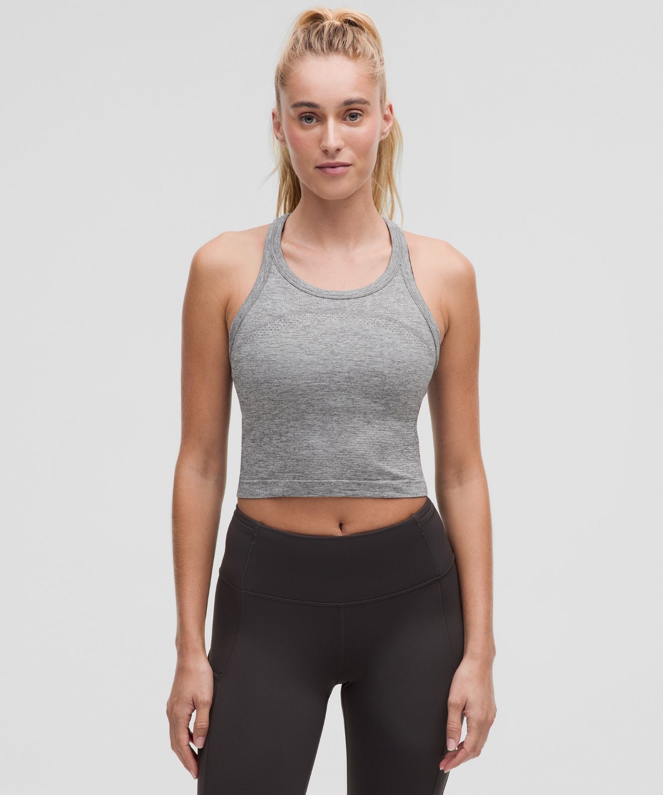 Swiftly Tech Cropped Racerback Tank Top 2.0 Slate/White