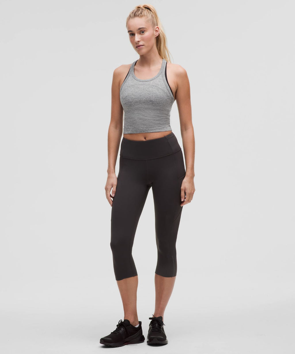 Swiftly Tech Cropped Racerback Tank Top 2.0 Slate/White