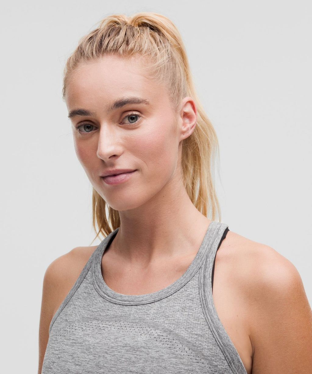 Swiftly Tech Cropped Racerback Tank Top 2.0 Slate/White