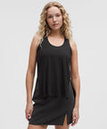 SilkyAppeal Side-Slit Tank Top Black