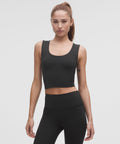 Wunder Train Wide-Strap Tank Top *Medium Support, B–D Cups Black