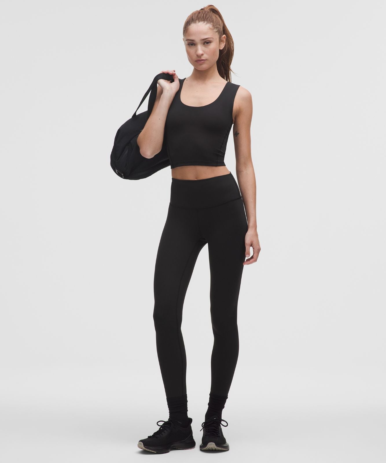 Wunder Train Wide-Strap Tank Top *Medium Support, B–D Cups Black