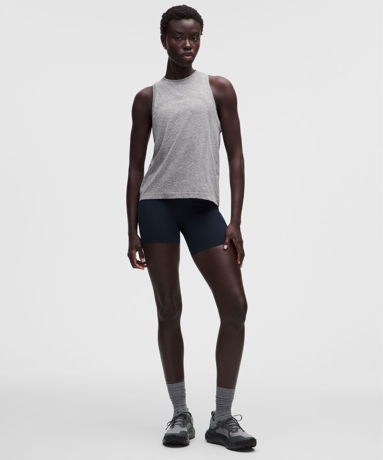 Swiftly Relaxed Tank Top *Hip Length Slate/White