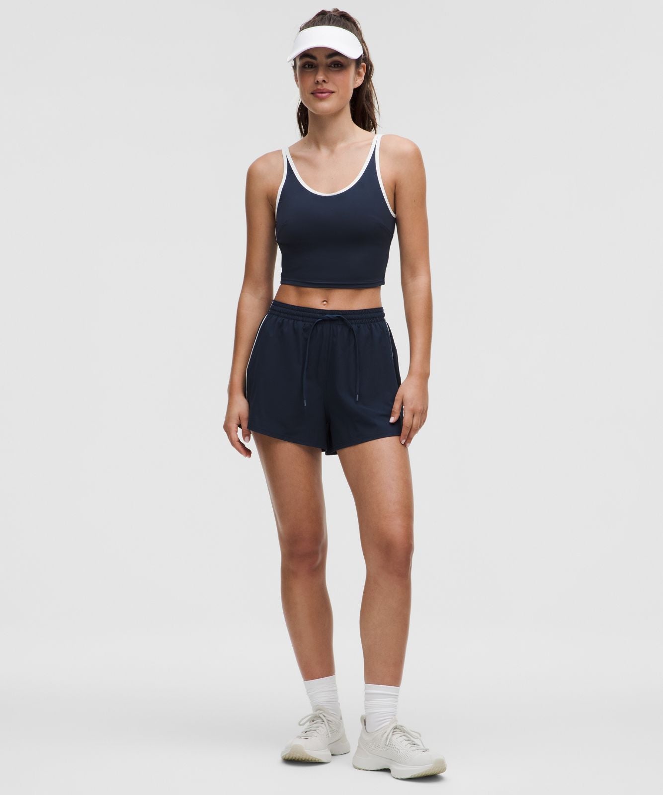 Scoop-Neck Cutout Tennis Tank Top *Medium Support, B/C Cup Club Blue/White