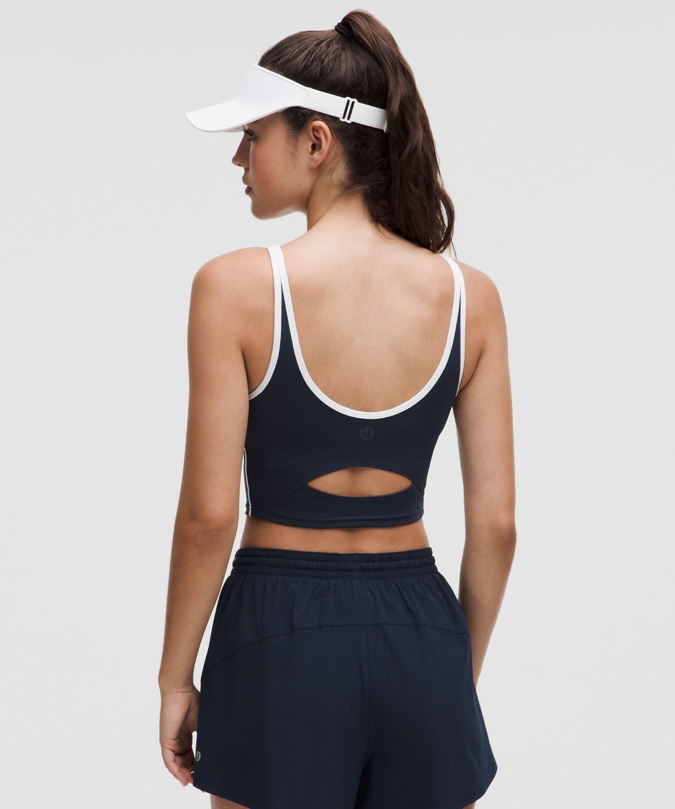 Scoop-Neck Cutout Tennis Tank Top *Medium Support, B/C Cup Club Blue/White