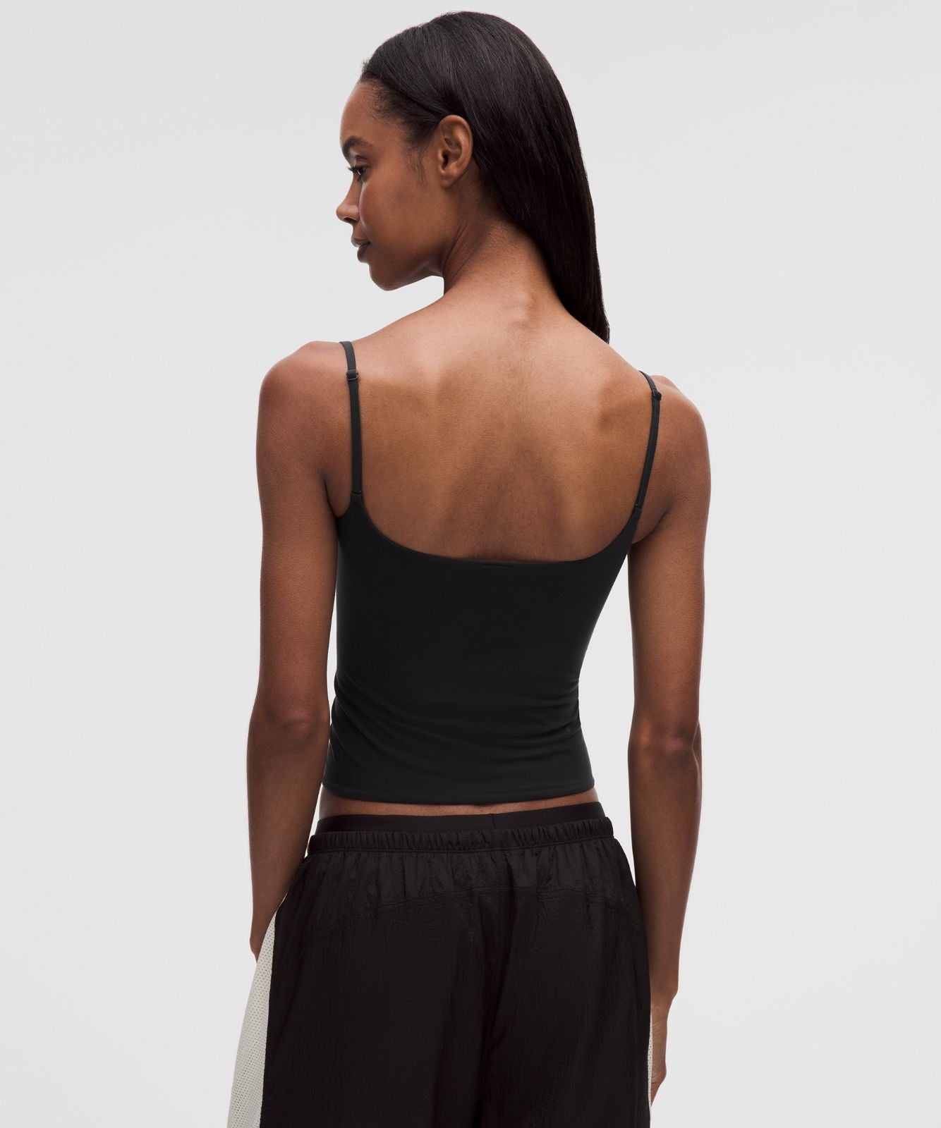 Wundermost Ultra-Soft Nulu Spaghetti-Strap Adjustable Cami Black