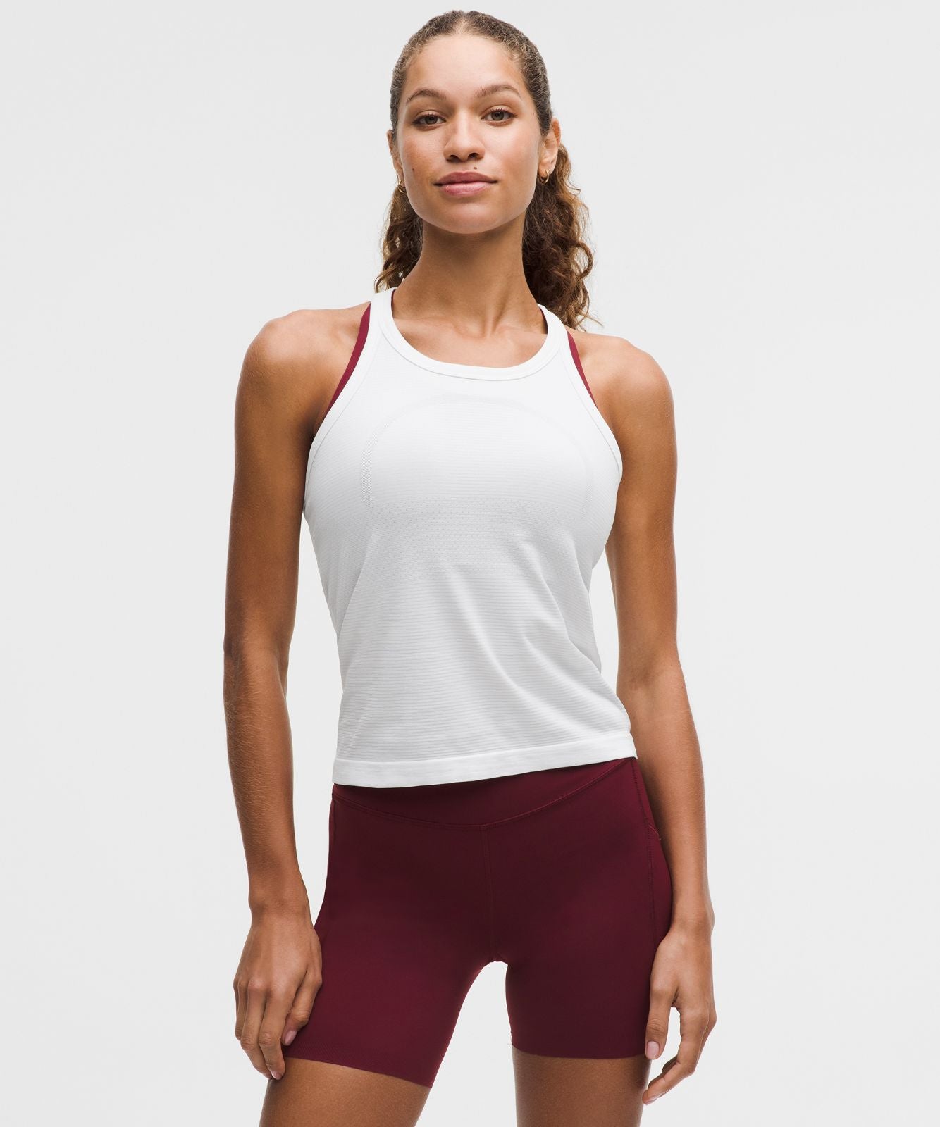 Swiftly Tech Round-Neck Racerback Tank Top 2.0 *Waist Length White/White