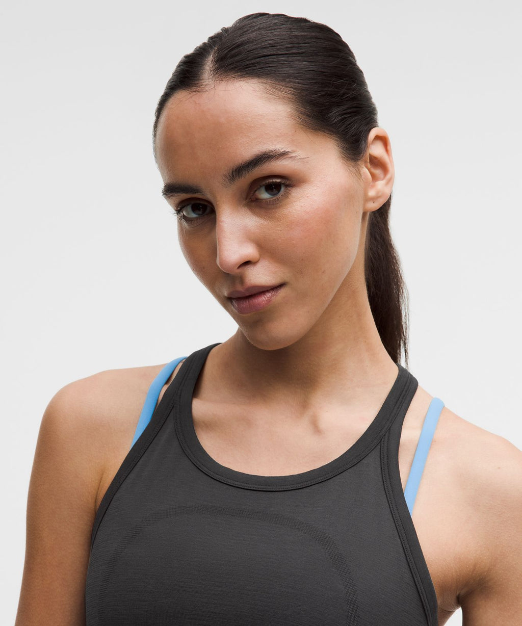 Swiftly Tech Round-Neck Racerback Tank Top 2.0 *Waist Length Black/Black