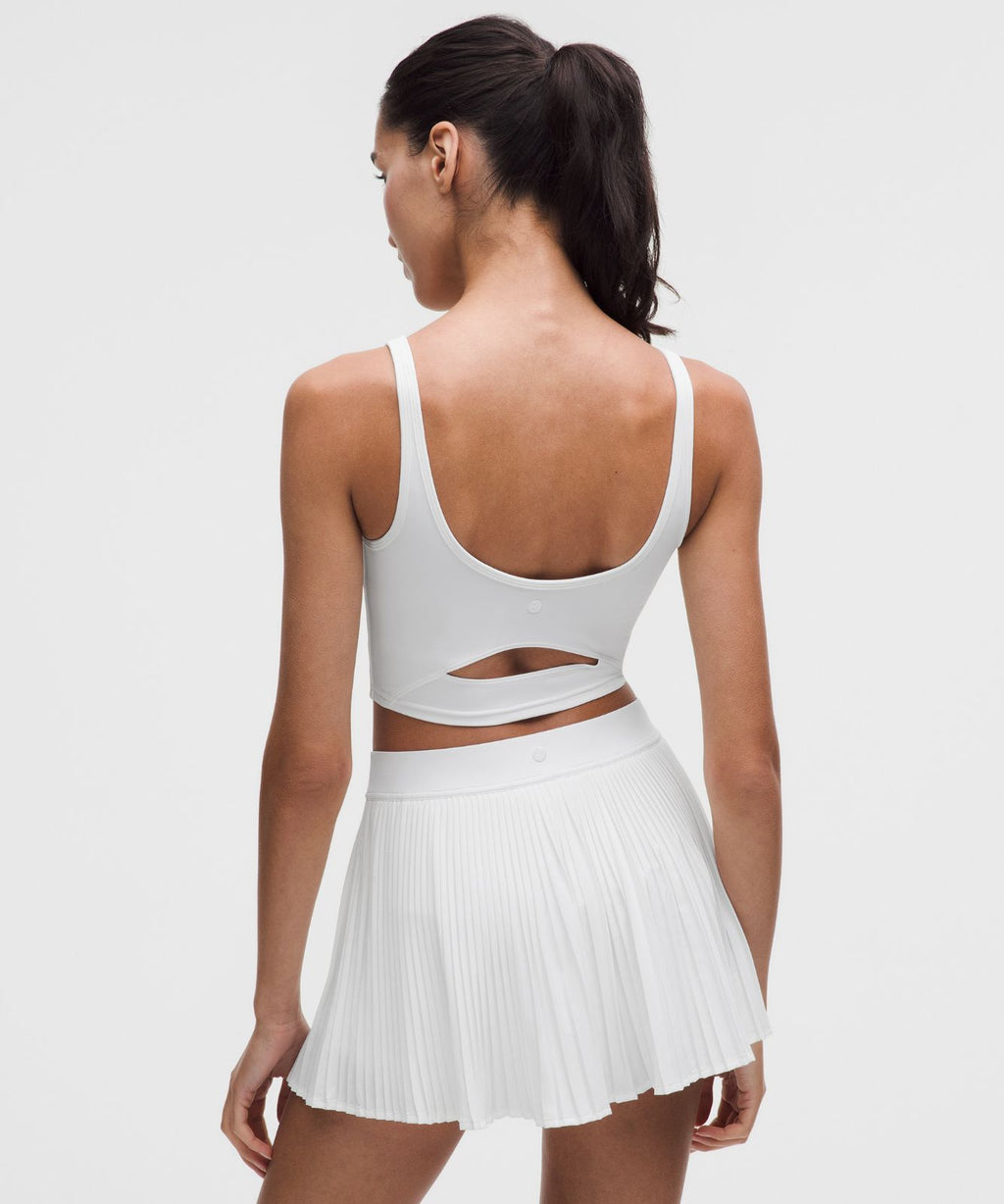 Scoop-Neck Cutout Tennis Tank Top *Medium Support, B/C Cup White/White