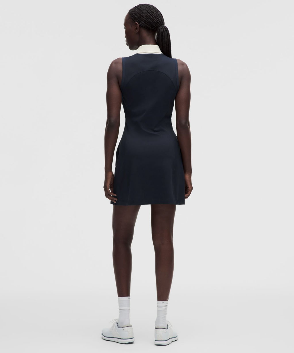Sleeveless Golf Polo Dress True Navy/Light Ivory