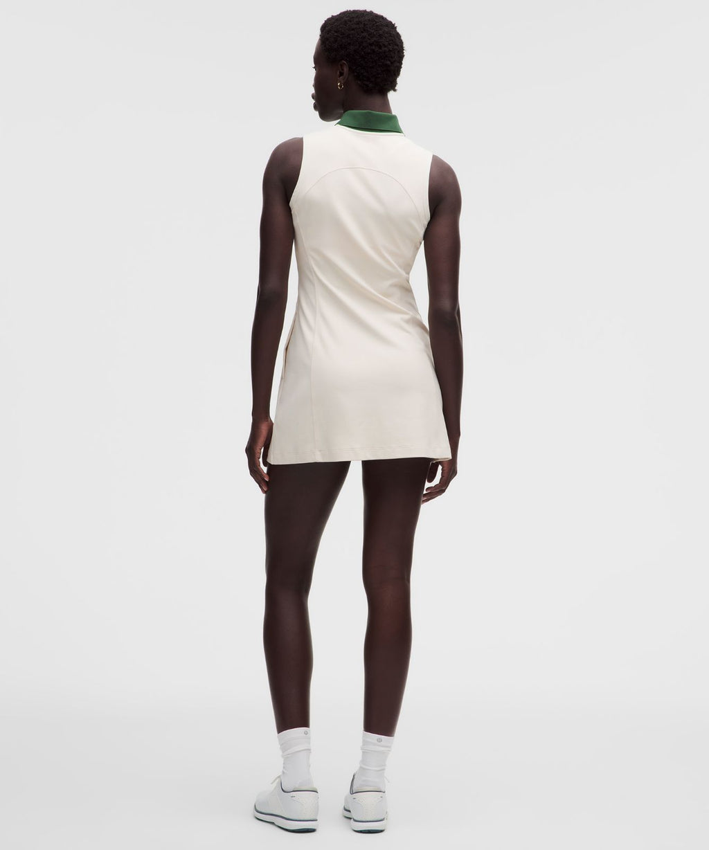 Sleeveless Golf Polo Dress Light Ivory/Ivy Grove